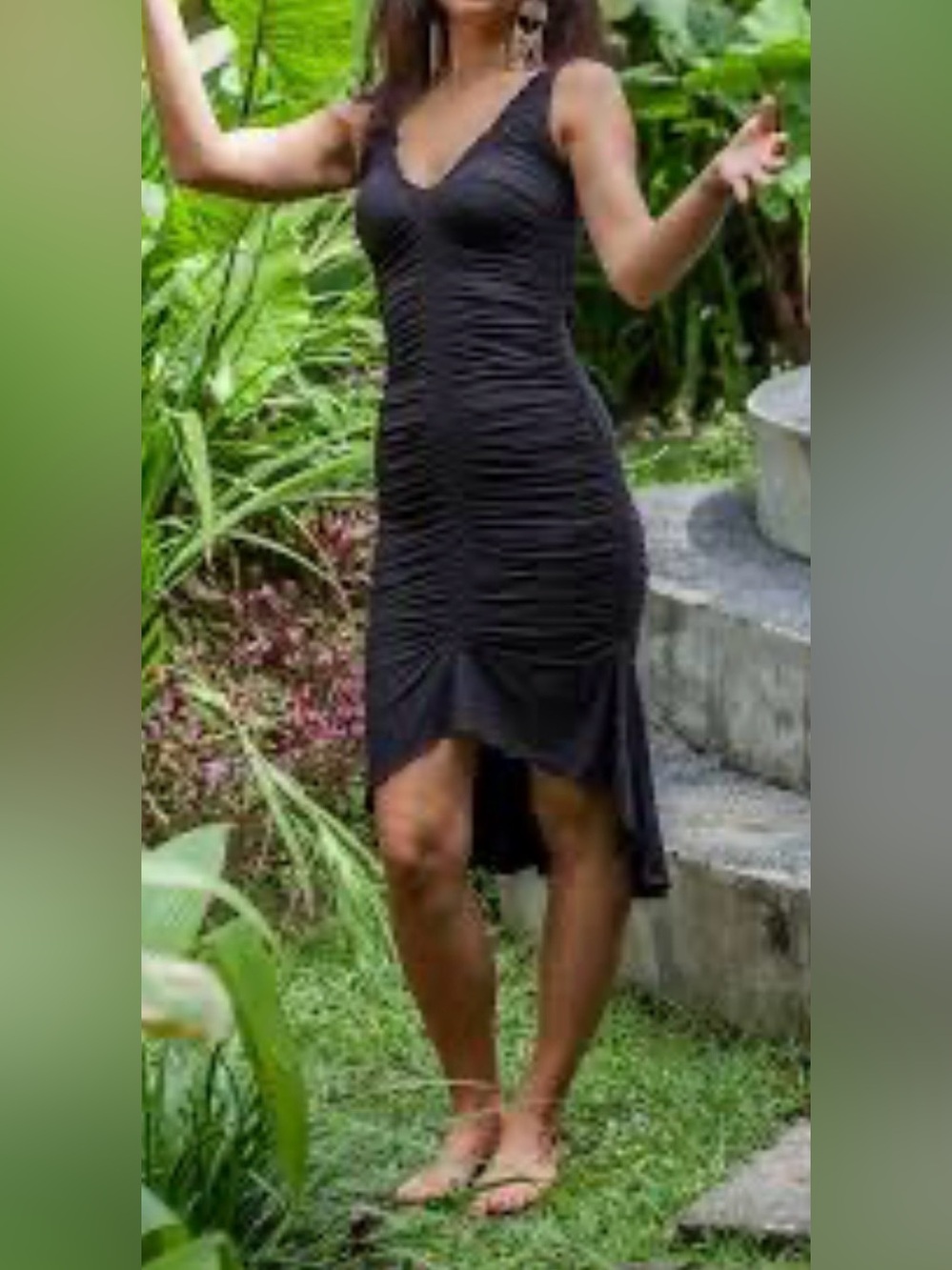Leom Designs ruched bodycon dress L